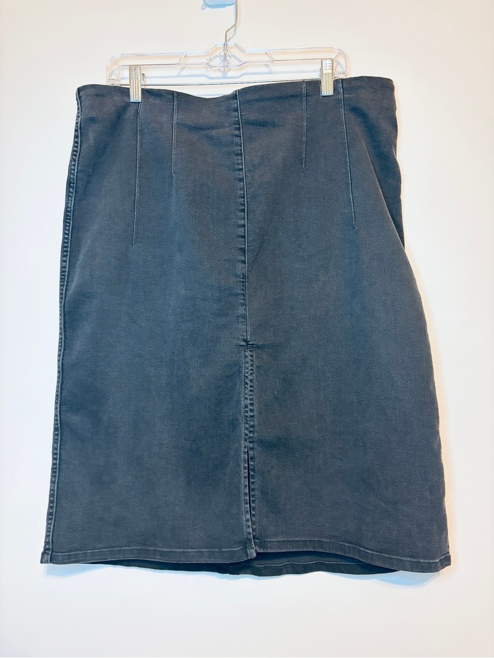 Lee Charcoal Gray High-Waist Midi Pencil Skirt